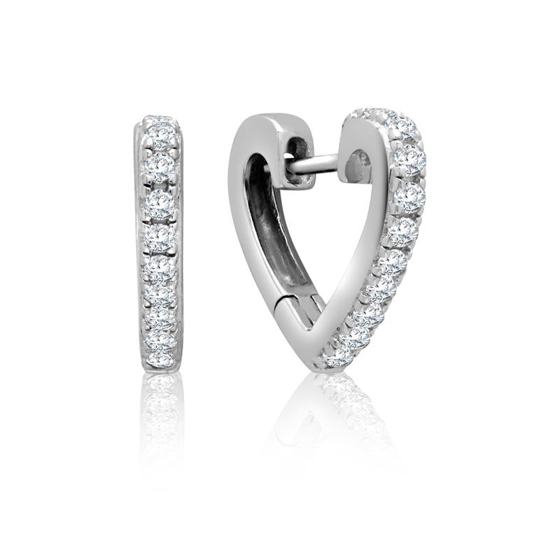Achara Sparkling Heart Shaped Huggie Earrings