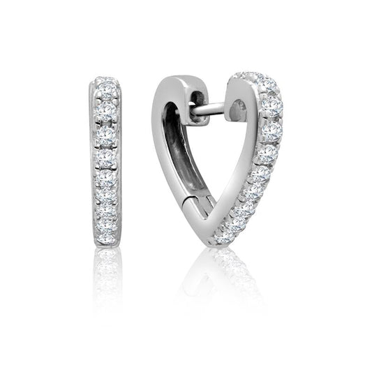 Achara Sparkling Heart Shaped Huggie Earrings