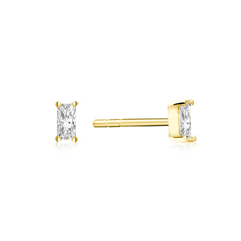 Achara Small Baguette Zirconia Stud Earrings