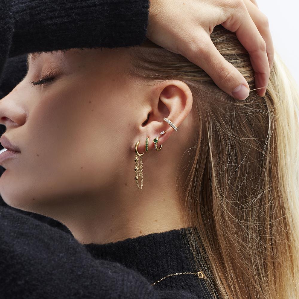 Achara Sparkling Zirconia Small Ear Cuff Earring