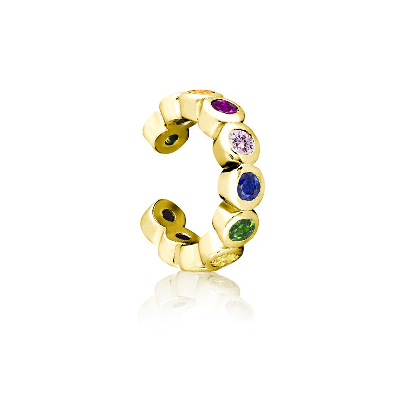 Achara Colourful Rainbow Ear Cuff Earring