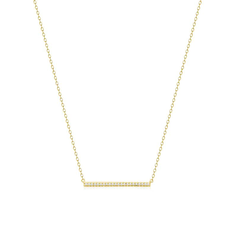 Achara Sparkling Zirconia Bar Necklace