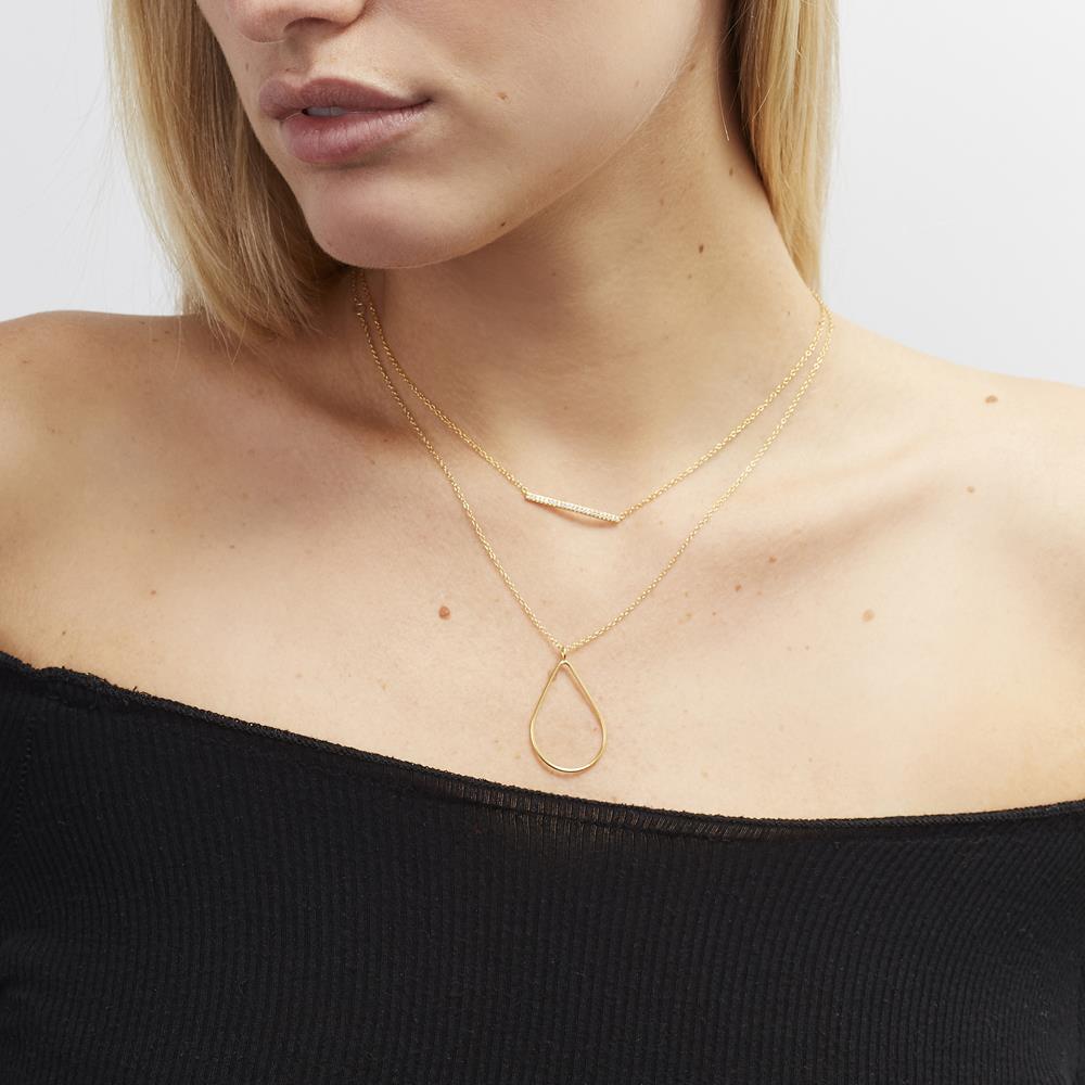 Achara Sparkling Zirconia Bar Necklace