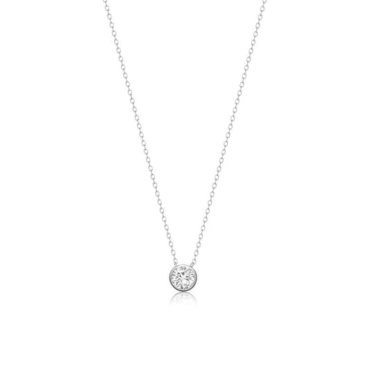 Achara Bezel Set Round Zirconia Necklace
