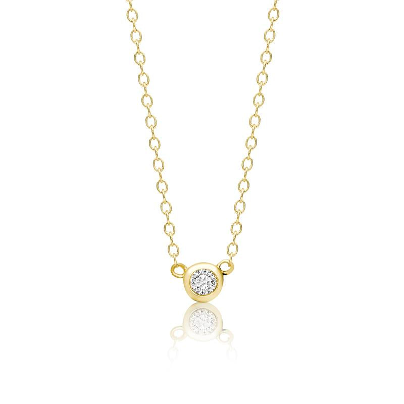 Achara Bezel Zirconia Mini Solitaire Necklace