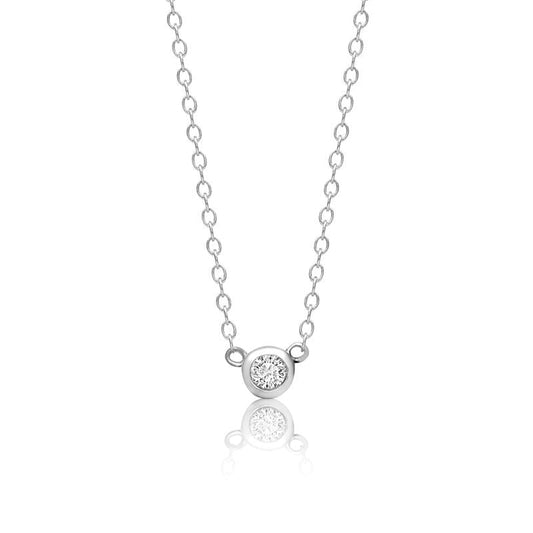 Achara Bezel Zirconia Mini Solitaire Necklace 