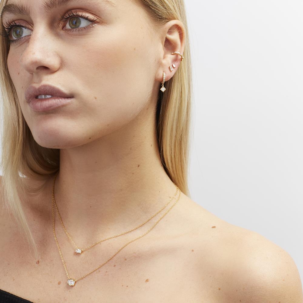 Achara Small Baguette Zirconia Stud Earrings