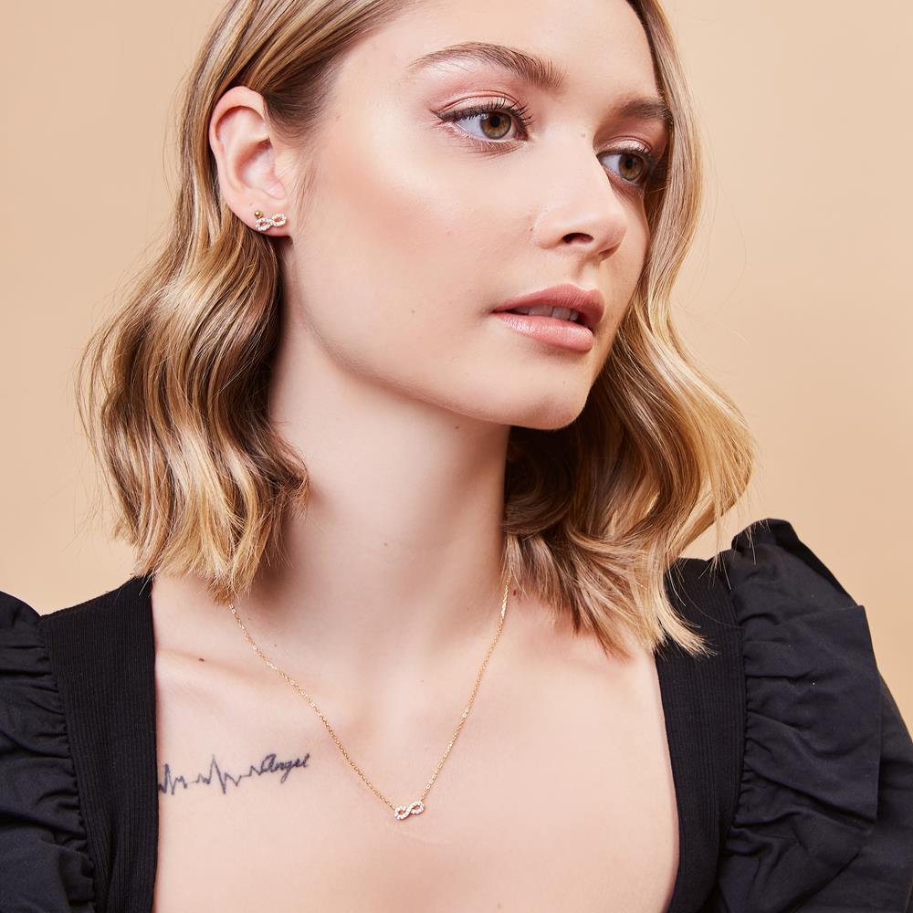 Achara Cubic Zirconia Infinity Necklace