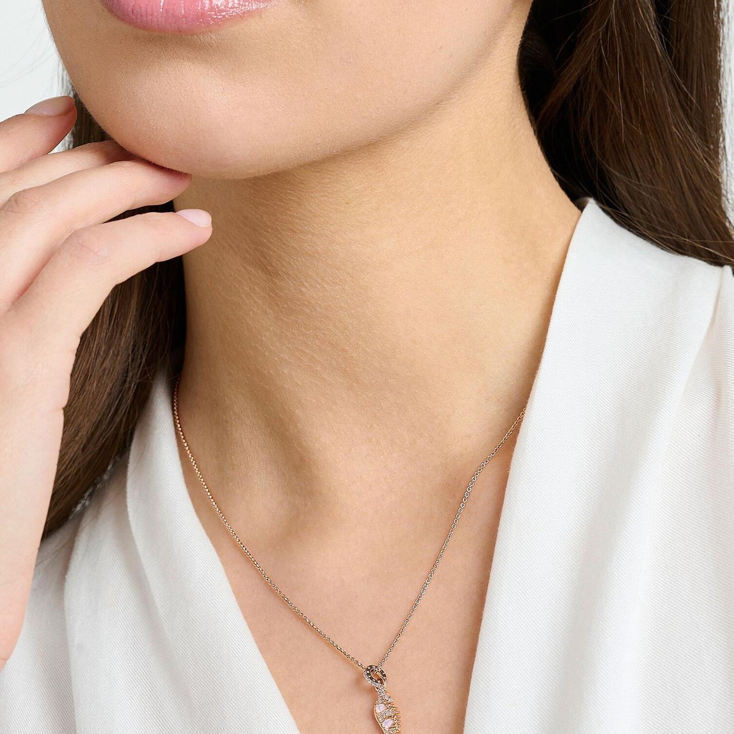 Thomas Sabo Rose Gold Wing Necklace KE2168-323-9-L45V