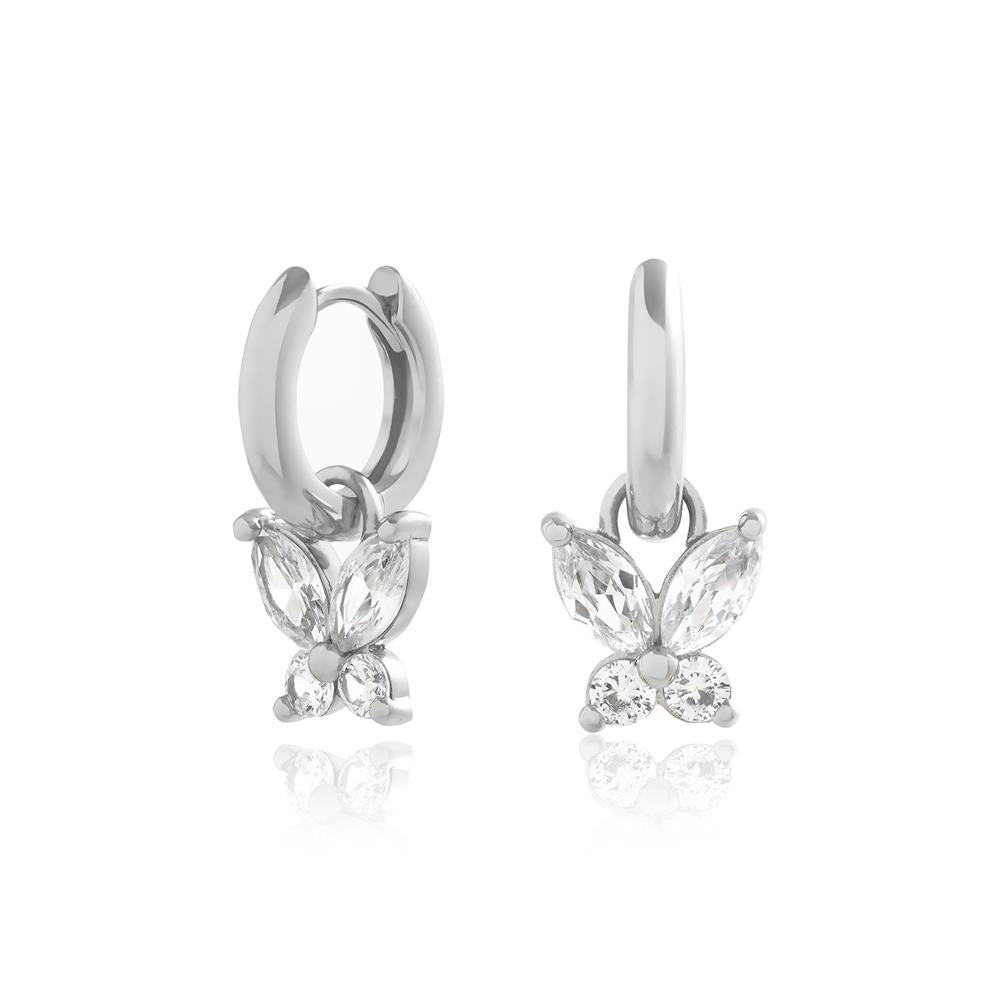Olivia Burton Sparkle Butterfly Marquise Huggies