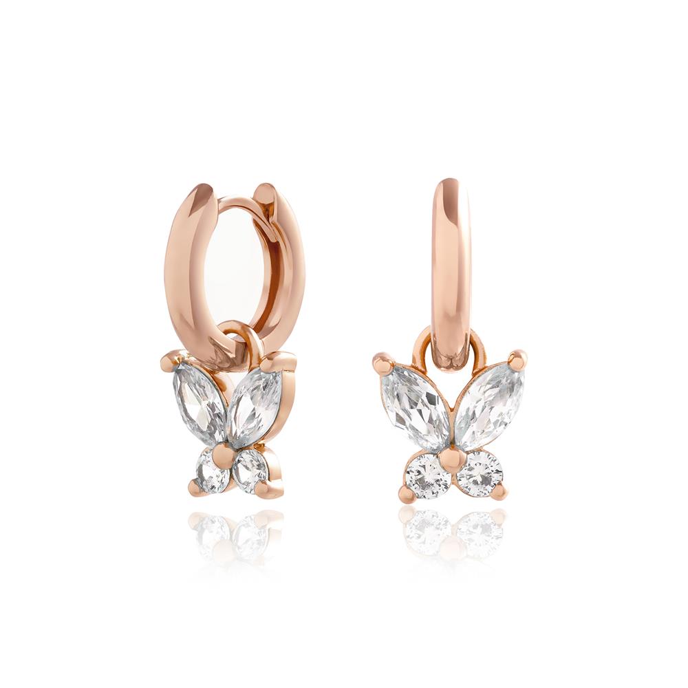 Olivia Burton Sparkle Butterfly Marquise Huggies