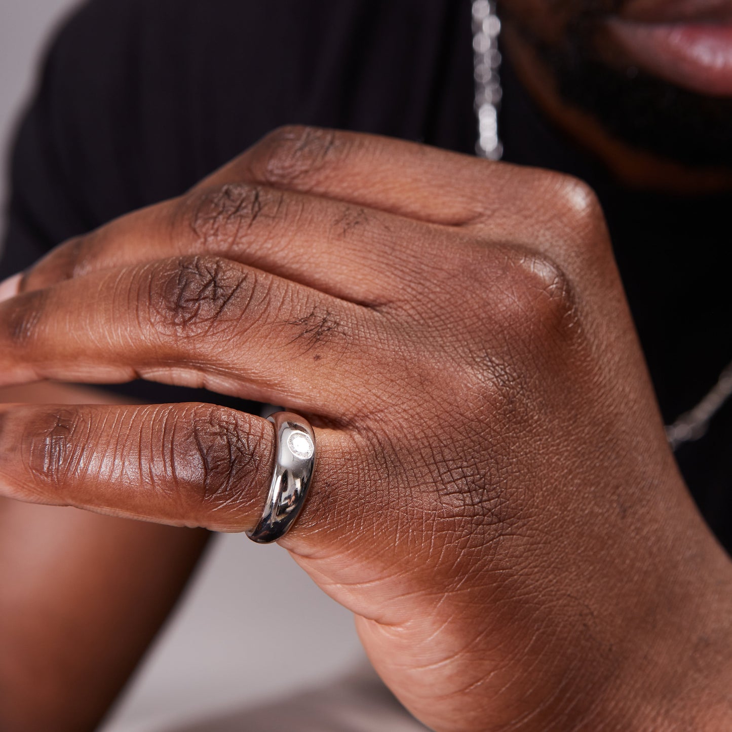 Pre-owned Platinum Diamond Gypsy Ring