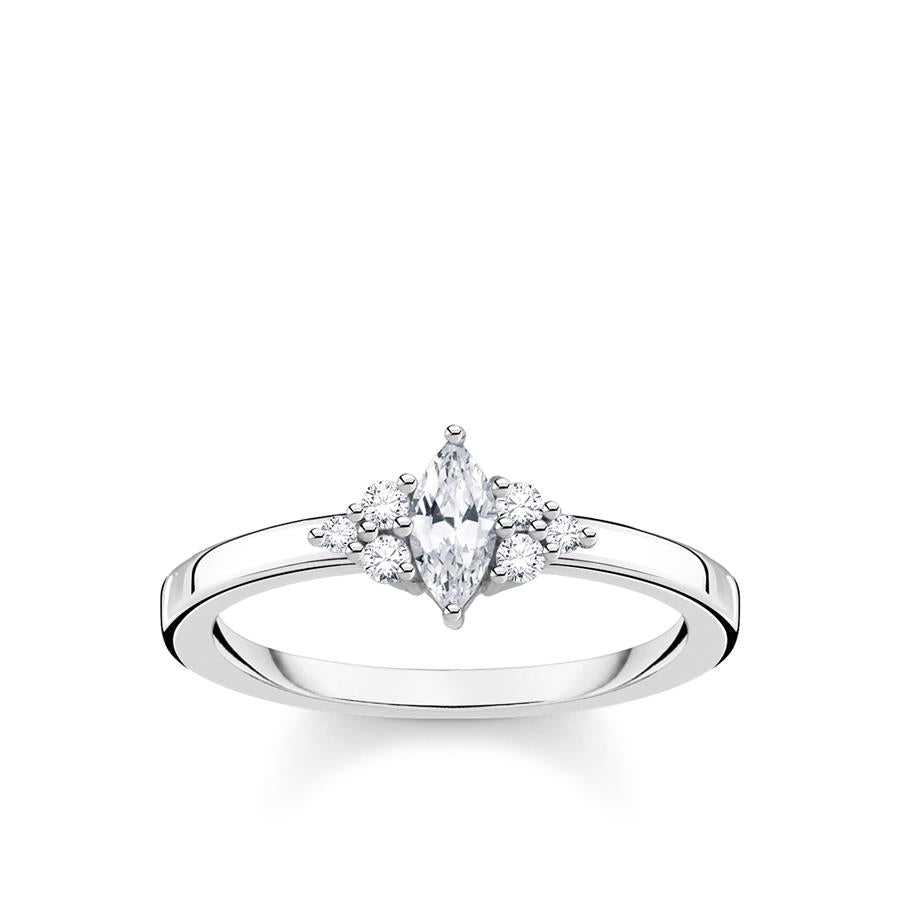 Thomas Sabo Silver Zirconia Vintage Stacking Ring