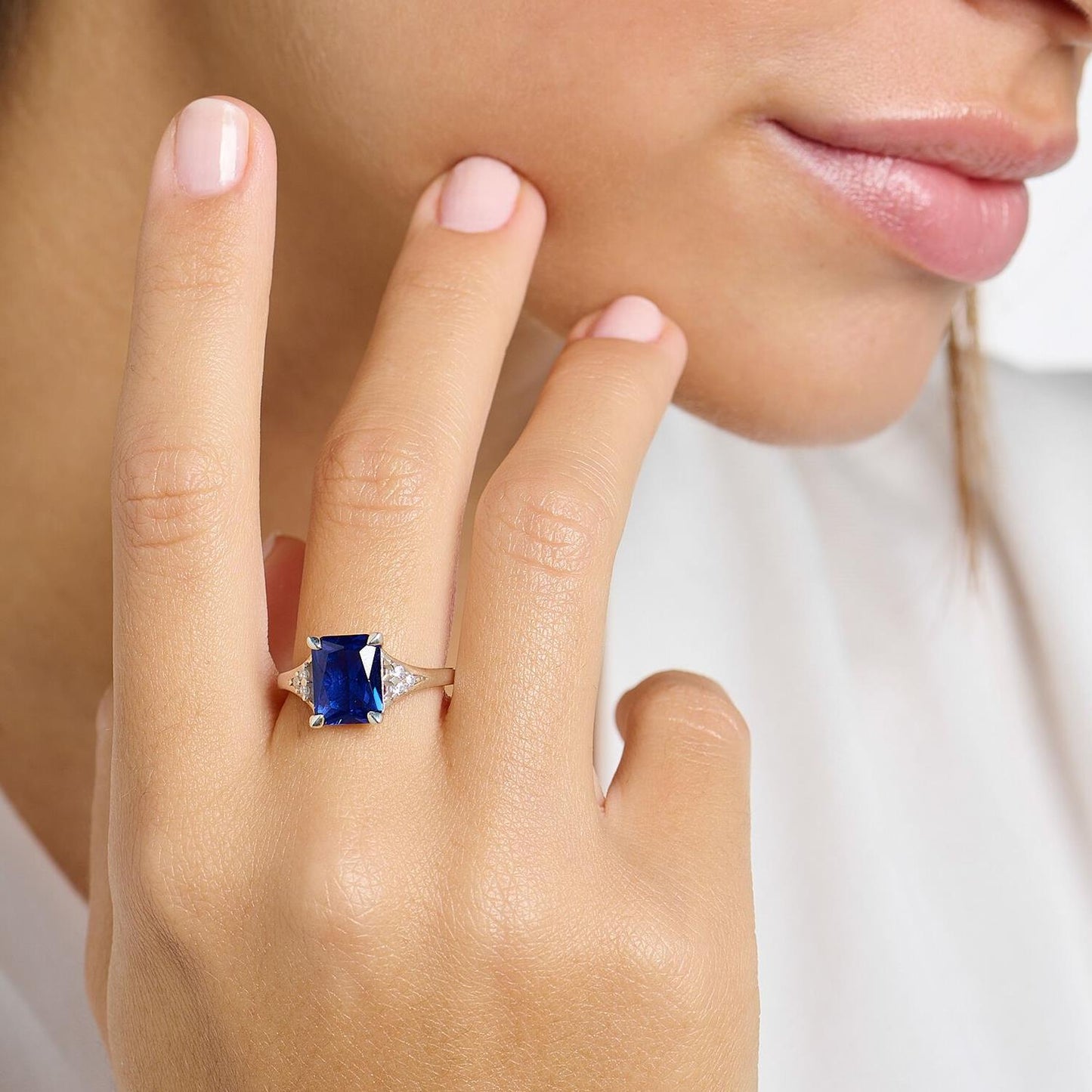 Thomas Sabo Silver Blue Cocktail Ring TR2362-166-1-54