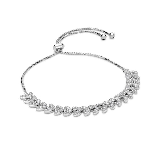 Achara Sparkling CZ Leaves Sliding Bracelet