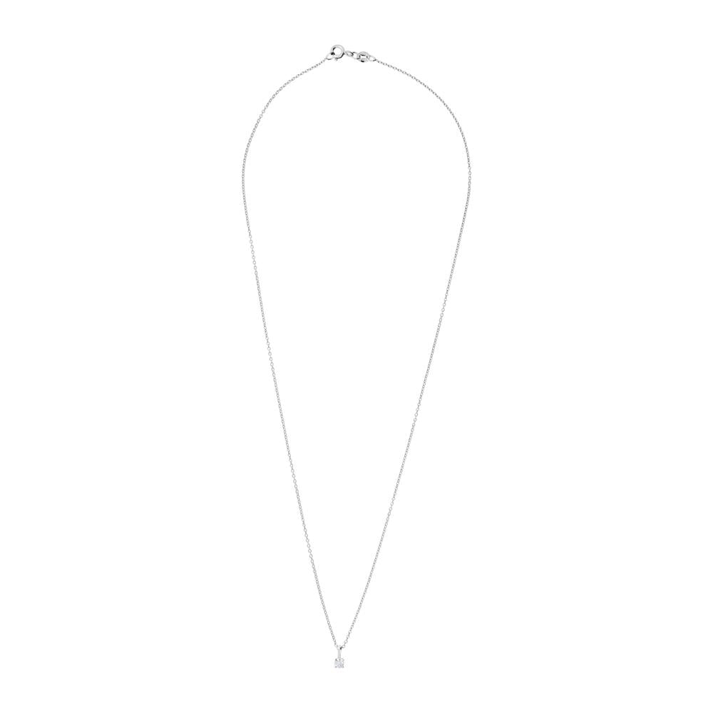 Essentials White Gold 0.10ct Single Diamond Pendant