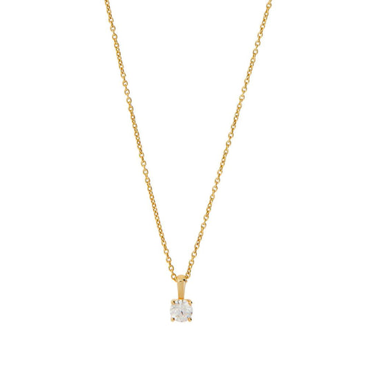 Essentials Gold 0.40ct Single Diamond Pendant