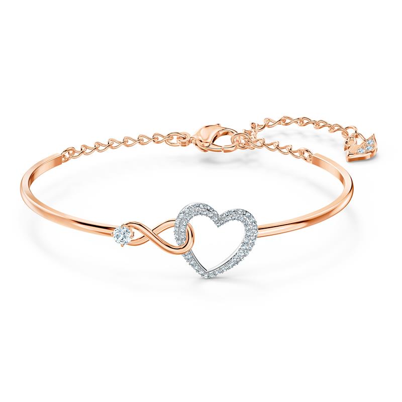 Swarovski Infinity Heart Bangle Mixed Metal 5518869