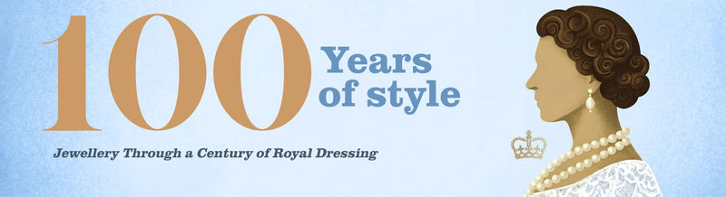 “100 Years of Style” banner celebrating royal jewellery through a century of dressing.