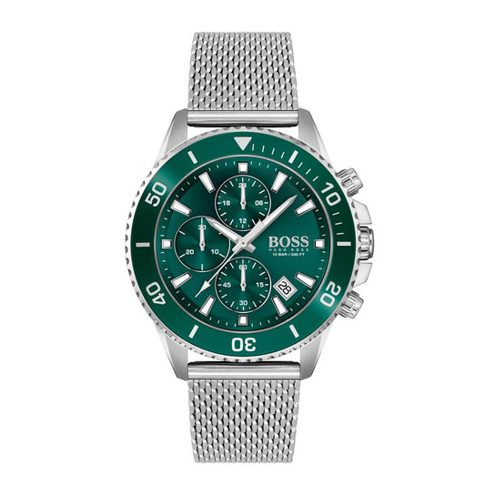 BOSS Admiral Green Dial Steel Watch 1513905