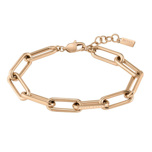 BOSS Ladies Rose Gold Chain Link Bracelet 1580198