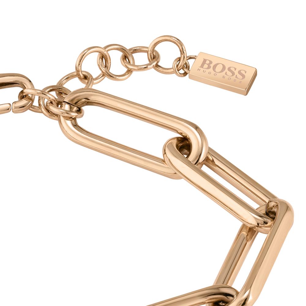 BOSS Ladies Rose Gold Chain Link Bracelet 1580198