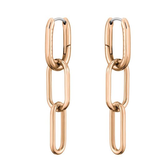BOSS Ladies Rose Gold Link Drop Earrings 1580202