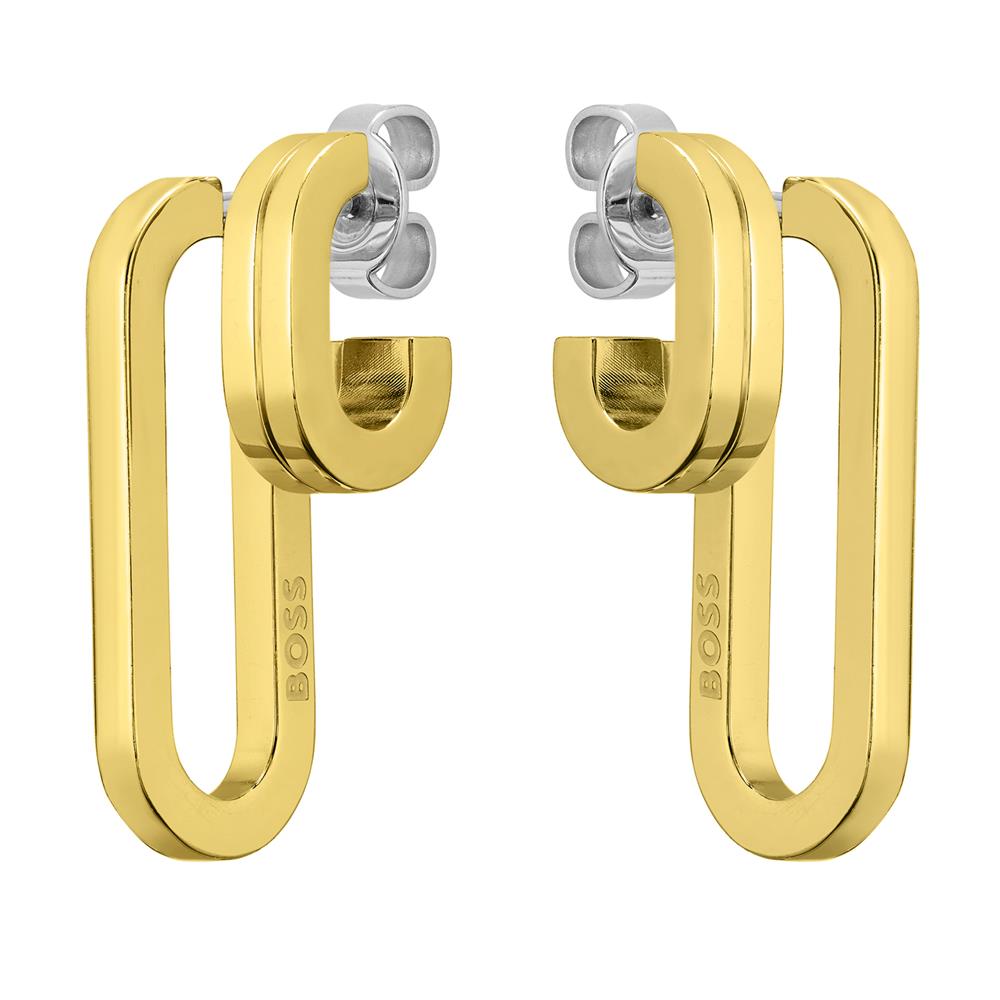 BOSS Ladies Hailey Gold IP Link Earrings 1580325