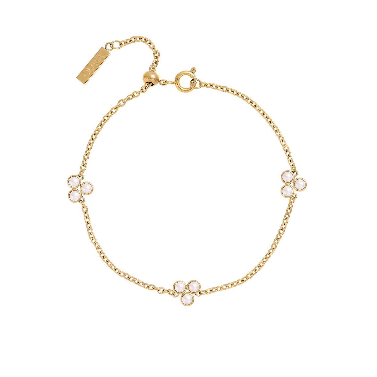 Olivia Burton Pearl Cluster Bracelet - Yellow Gold 24100069