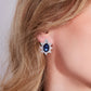 Pre-Owned White Gold Zirconia Sapphire Ring Earring Set