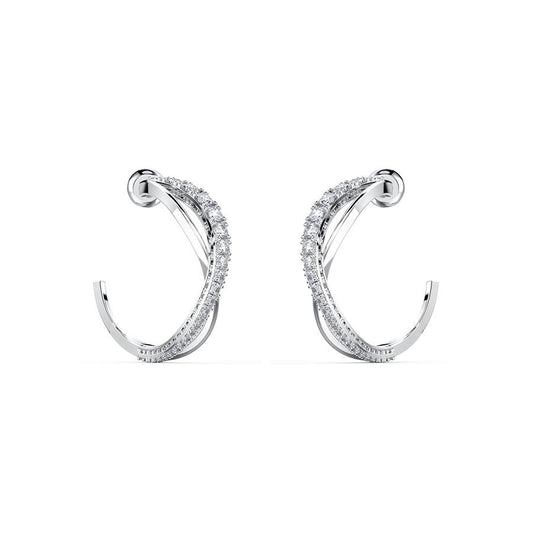 Swarovski Twist Hoop Earrings White Rhodium 5563908
