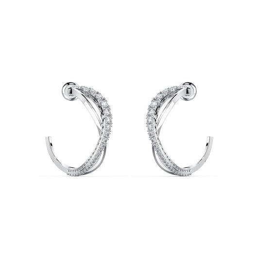 Swarovski Twist Hoop Earrings White Rhodium 5563908