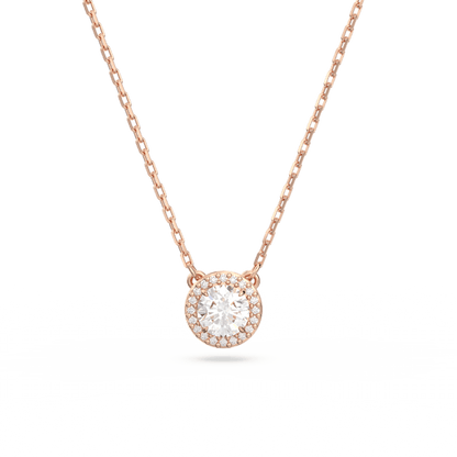 Swarovski Constella Round Pave Pendant Necklace - Rose Gold 5636272