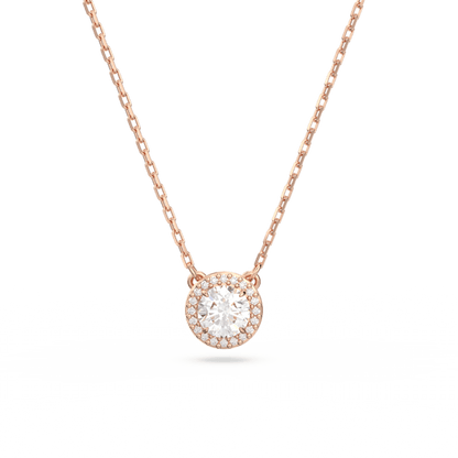 Swarovski Constella Round Pave Pendant Necklace - Rose Gold 5636272