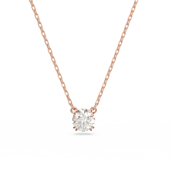 Swarovski Constella Round Cut Pendant Necklace - Rose Gold 5636710