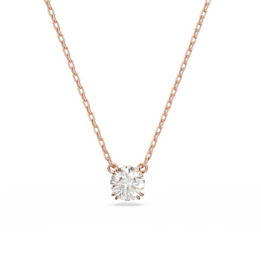 Swarovski Constella Round Cut Pendant Necklace - Rose Gold 5636710