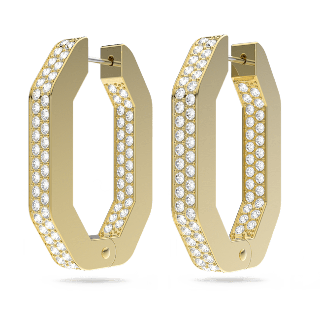 Swarovski Dextera Octagon Gold Hoop Earrings 5639098