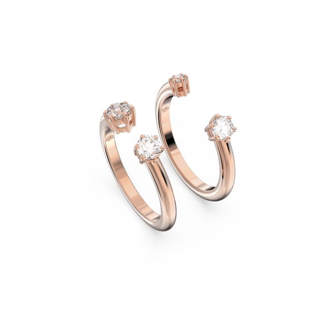 Swarovski Constella Stacking 2 Ring Set Rose Gold – Charles Fish Swarovski Constella Stacking 2 Ring Set Rose Gold – Charles Fish