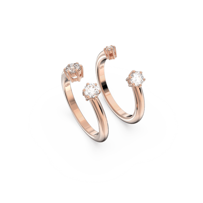 Swarovski Constella Stacking 2 Ring Set Rose Gold 5640971 - 55