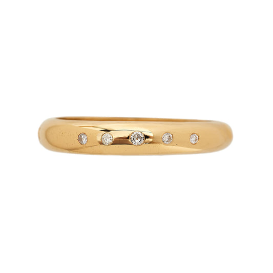 Pre-Owned 18ct Gold Diamond Rub Over Set Bangle