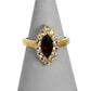 Pre-Owned Gold Marquise Cut Garnet CZ Dress Ring Size N