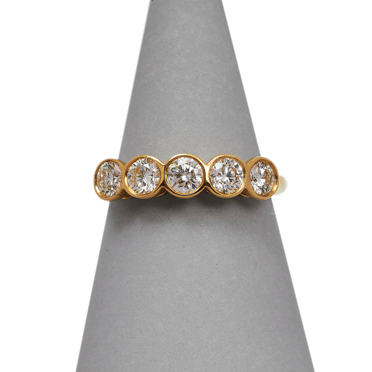 Pre-Owned 18ct Gold 5-Diamond Dress Ring Size N