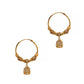 Pre-Owned 22ct Gold CZ Set Bead Tassel Hoop Earrings