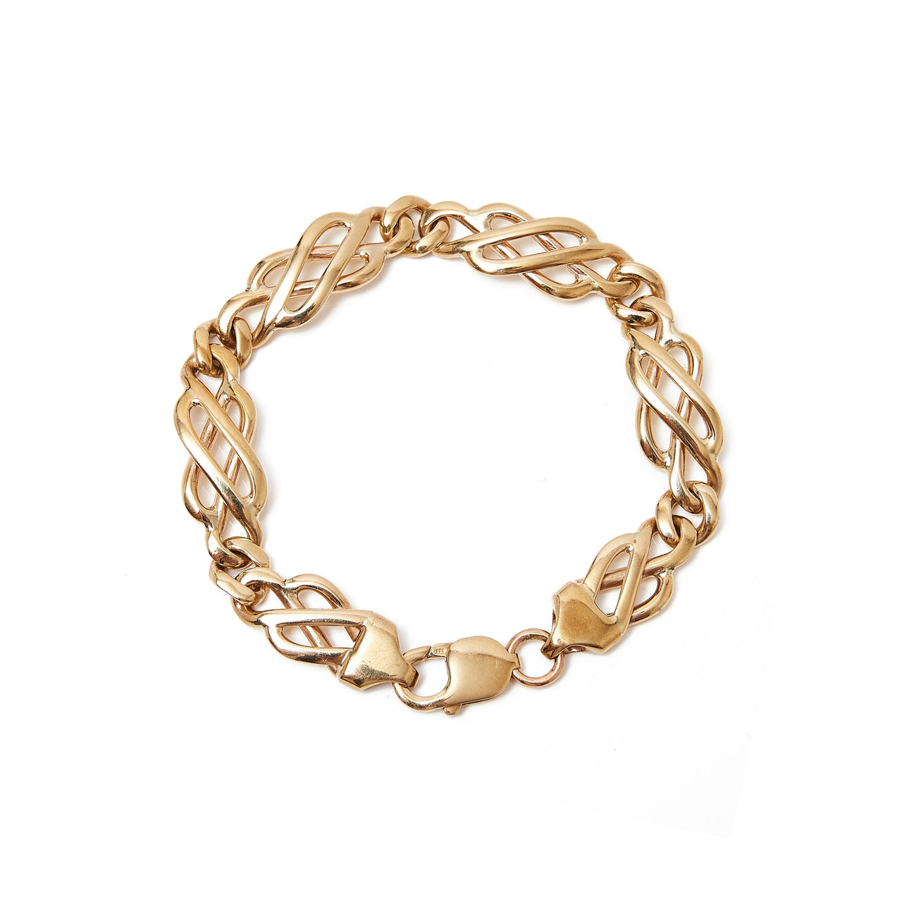 Pre-owned Gents Celtic Knot Gold Chain Bracelet