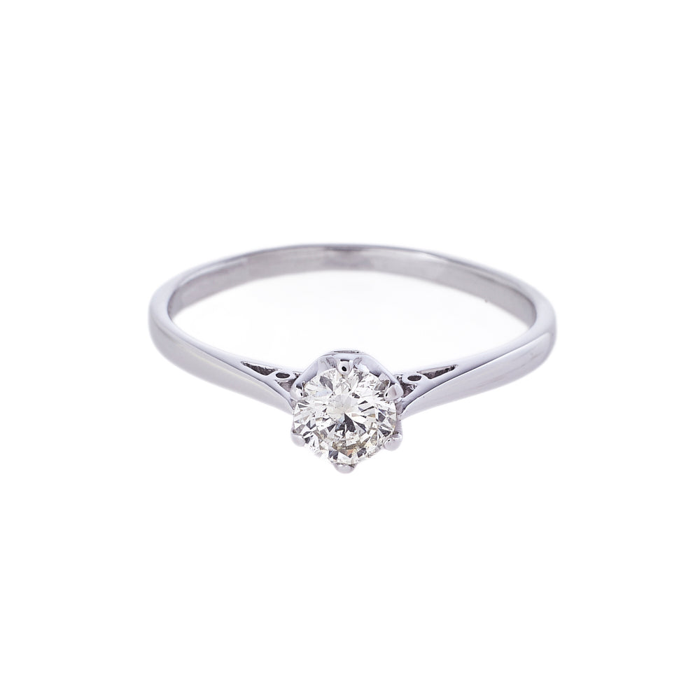 Pre-owned 9ct White Gold Diamond Solitaire Ring