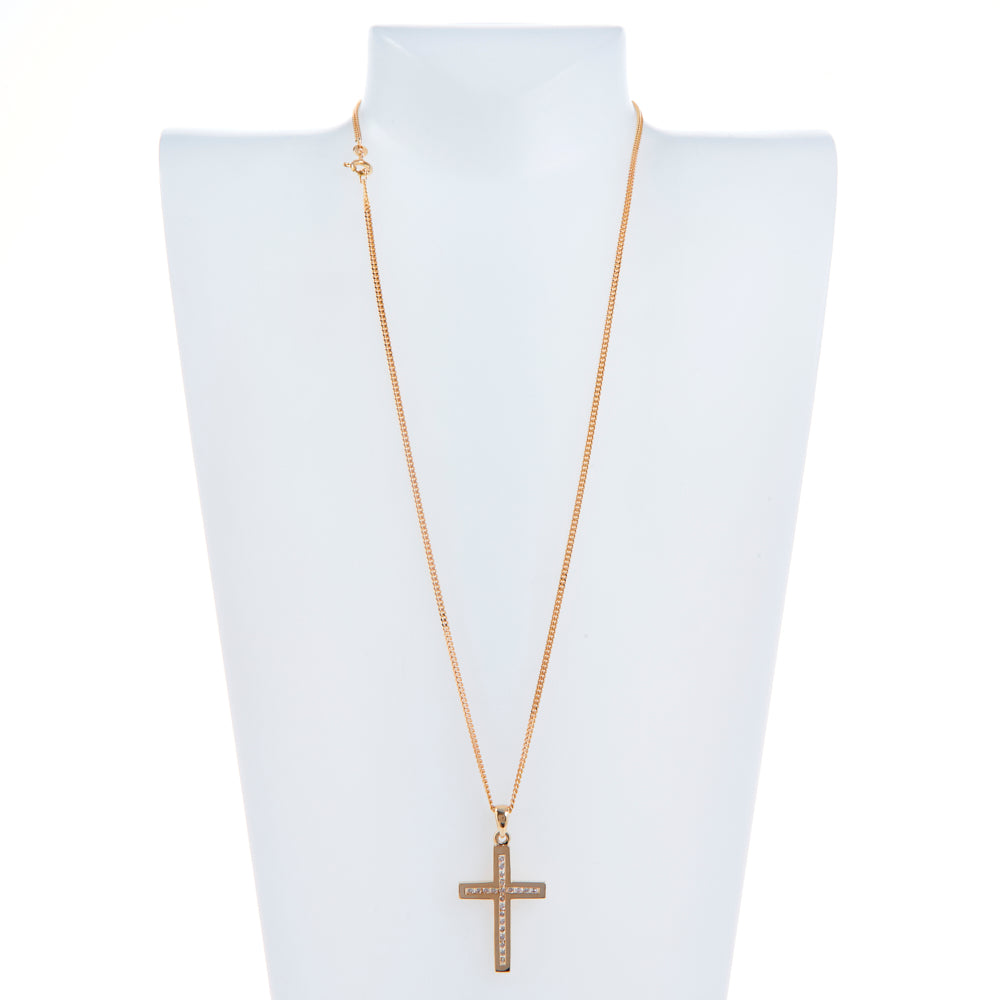 Pre-Owned 9ct Gold Diamond Cross Pendant Necklace