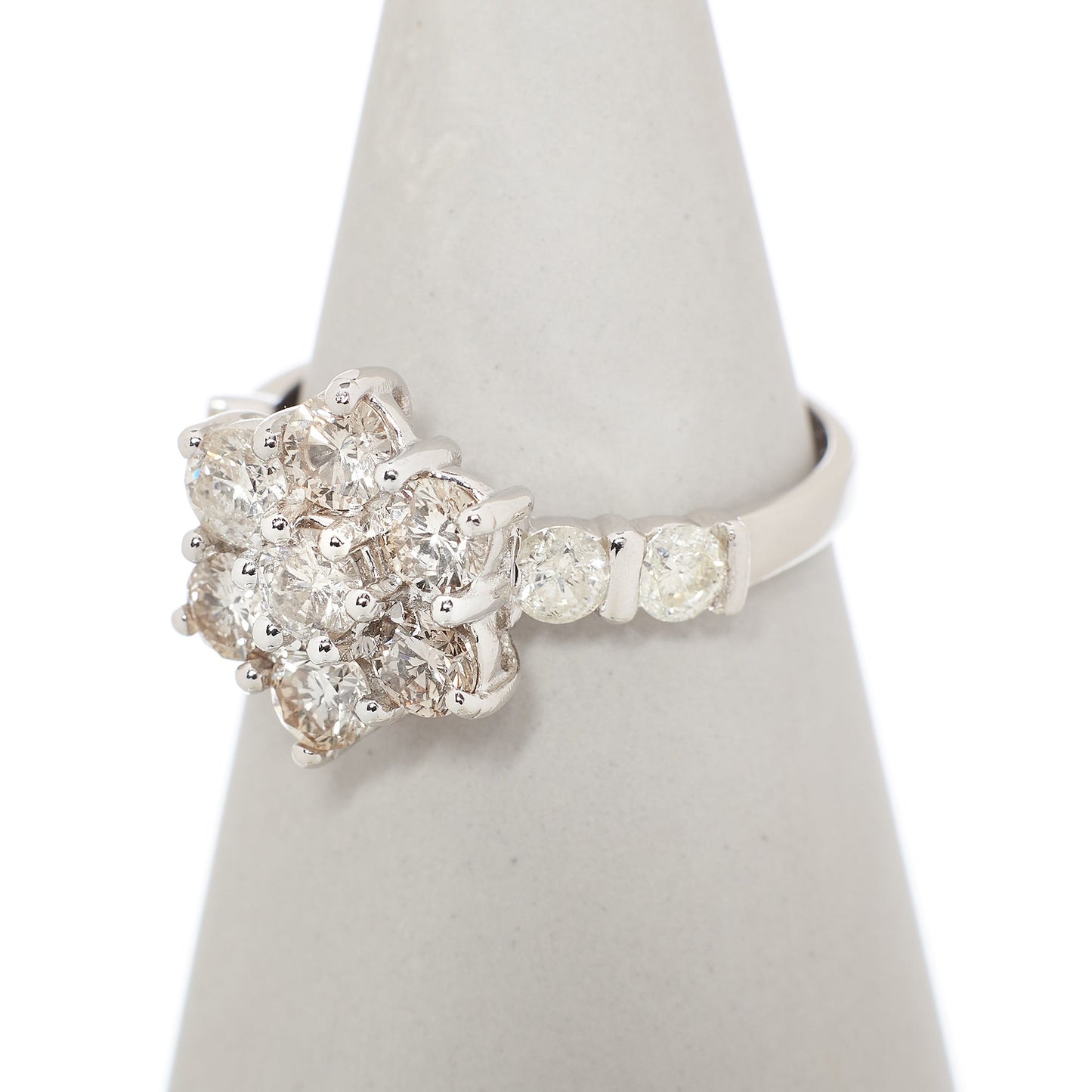 Pre-Owned Platinum Diamond Flower Cluster Ring - Main Image