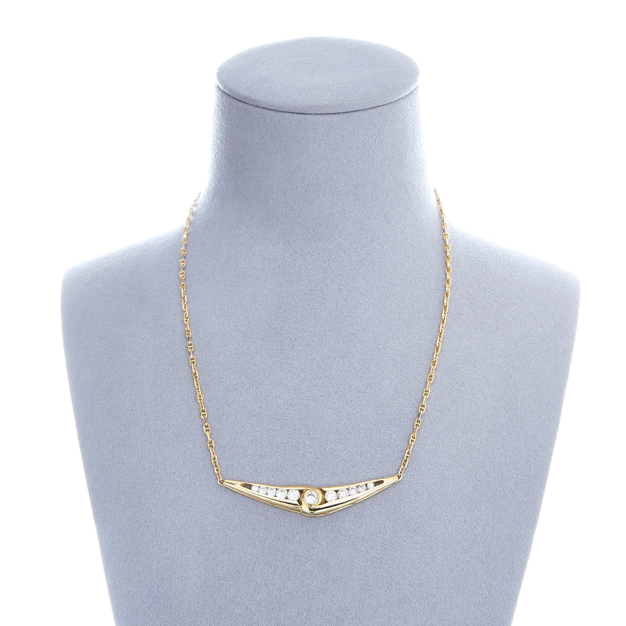 Pre-Owned 18ct Gold 1,43 ct Diamond Set Collar Necklace