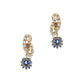 Pre-Owned Diamond Sapphire Cluster Necklace & Earrings Set