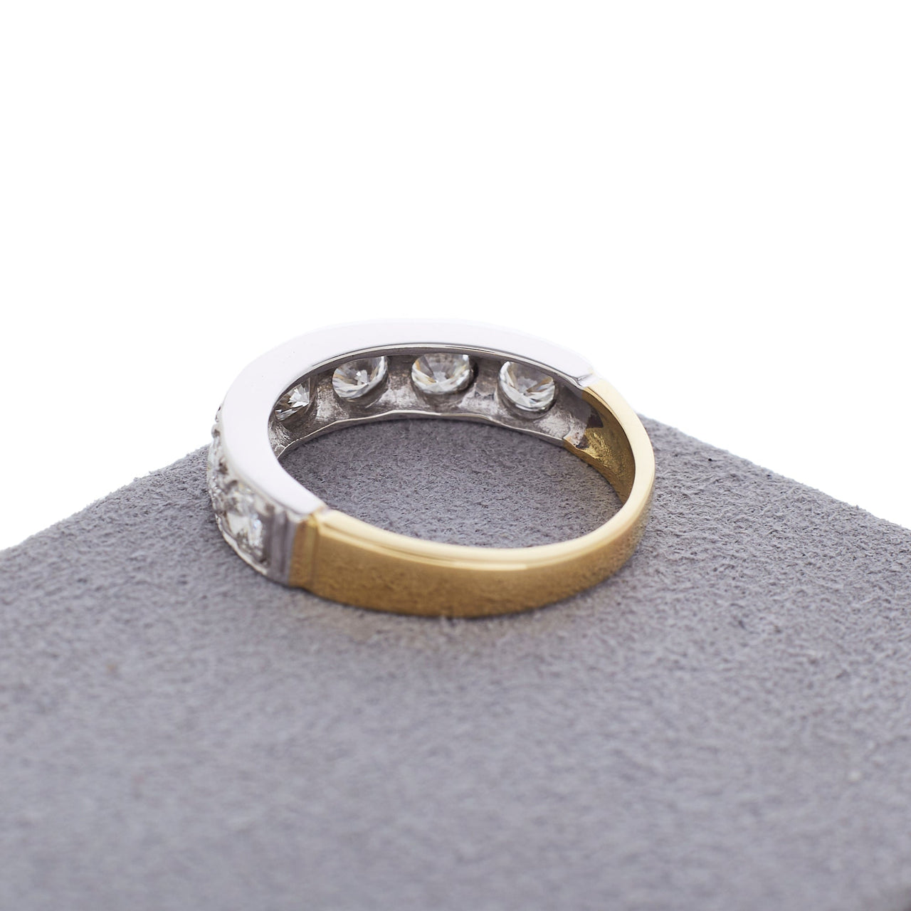 Pre-Owned 2 Tone Gold Diamond Half Eternity Ring
